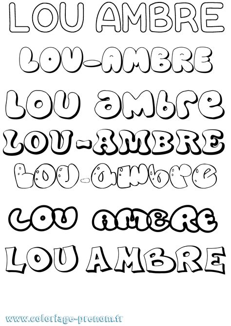 Coloriage Du Pr Nom Lou Ambre Imprimer Ou T L Charger Facilement