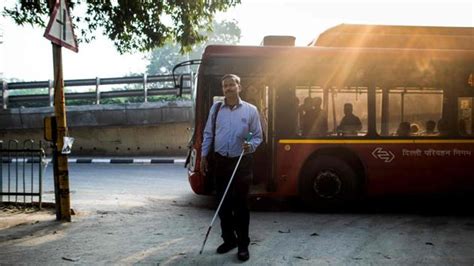 Photos A Resolute Mans Blind Stumble Along Delhis Streets