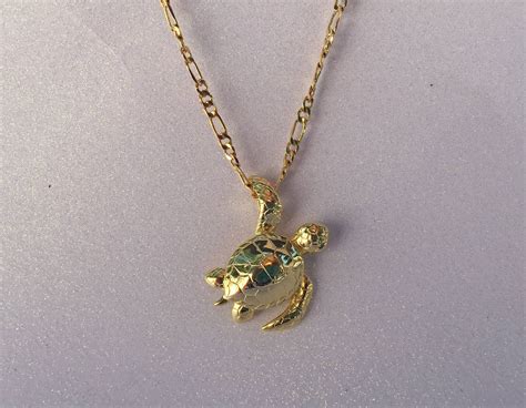 Gold Hawaiian Sea Turtle Necklace Sea Turtle Necklace Etsy