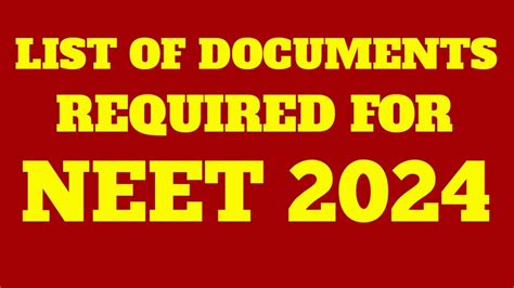 List Of Documents Required For Neet 2024 Application Form Neet 2024 Neetexam Nta Neet2024