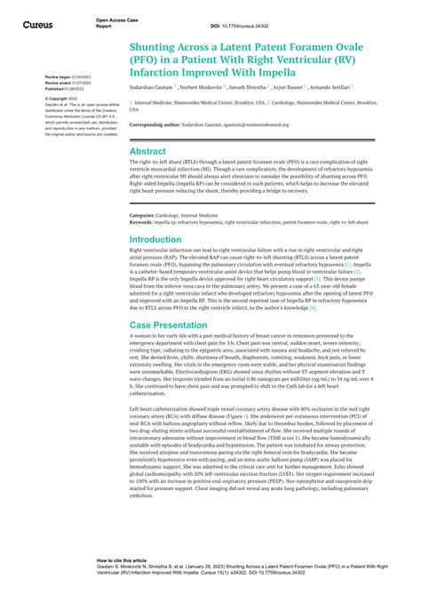 PDF Shunting Across A Latent Patent Foramen Ovale PFO In A Patient