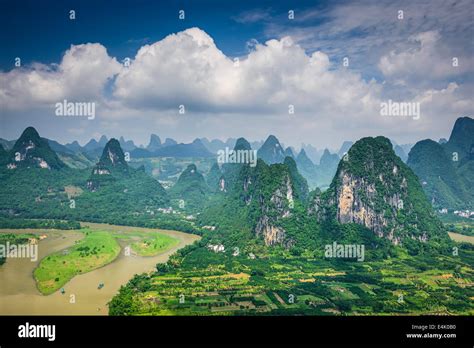 Karst mountain landscape in Xingping, Guangxi Province, China Stock Photo - Alamy