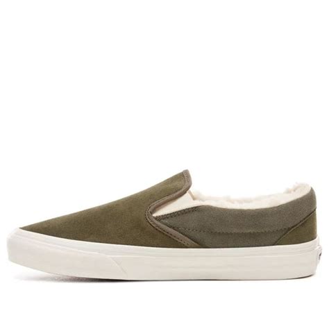 Vans Suede And Sherpa Classic Slip On Green Vn0a38f7ulz Kicks Crew