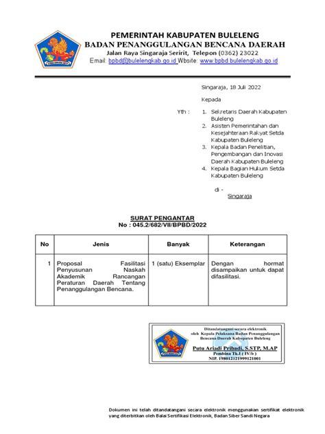 Proposal Untuk Penyusunan Naskah Akademik Perda Penanggulangan Bencana
