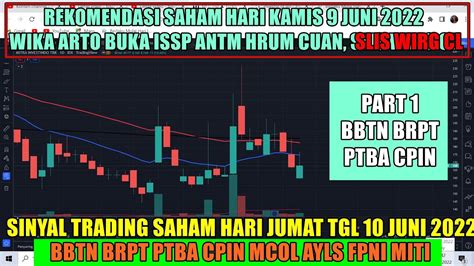 PART 1 Sinyal Jumat 10 Juni 2022 Rekomendasi Saham Scalping Trading