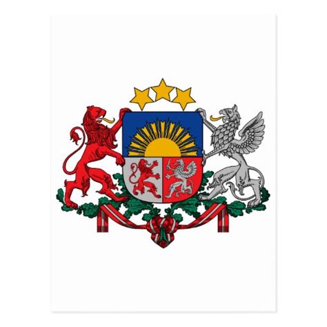 Latvia Official Coat Of Arms Heraldry Symbol Postcard Zazzle