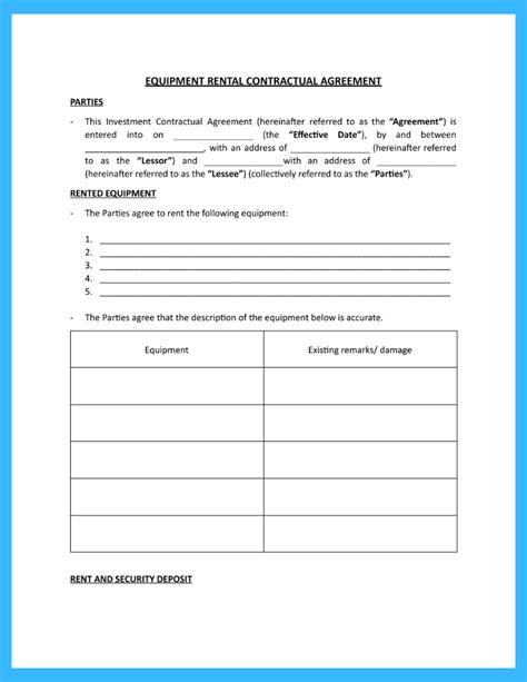 Free free printable equipment rental agreement, Download Free free printable equipment rental ...