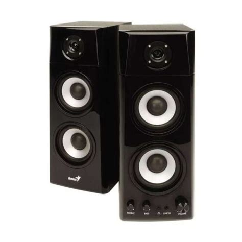 Parlantes Genius De Madera Color Negro Sp Hf A Watts Rms Para Pc