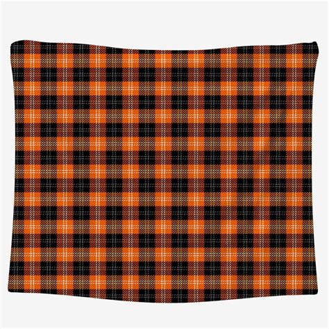 Black And Orange Plaid Fabric Plaid Pattern Fabric By The | Etsy