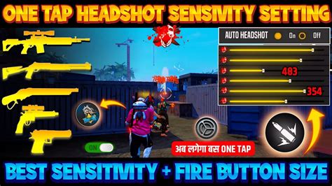 Free Fire All Gun One Tap Headshot Sensivity Setting 0 Recoil Auto Headshot Sensitive Setting