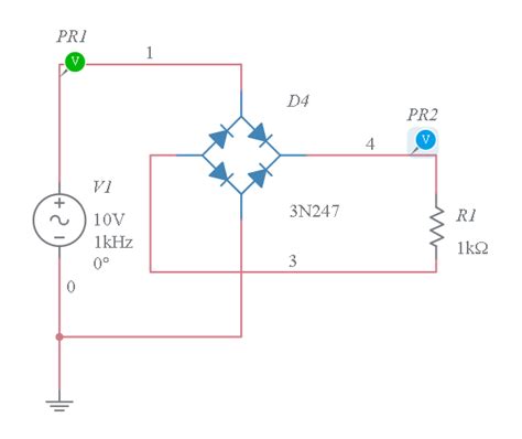 Full Wave Bridge Rectifier Multisim Live