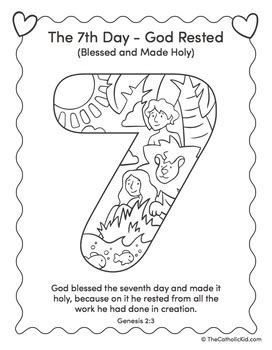 God Rested On The Seventh Day Coloring Page