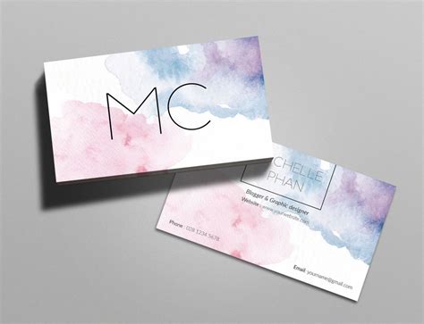 Making Unique Watercolor Business Cards Free Sample Example And Format Templates