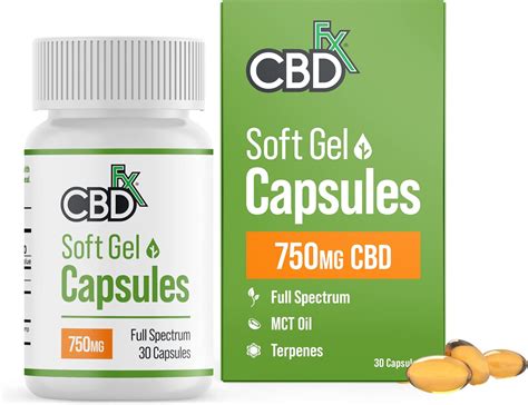 Amazon CBDfx 高濃度ソフトジェル カプセル 30 粒 CBD 750mg 1 粒につき 25mg 配合 15 30