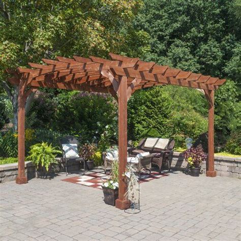 Yardcraft Cedar Ft W X Ft D Solid Wood Pergola Wayfair