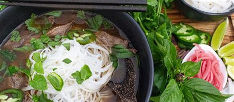 Hearty And Authentic Vietnamese Beef Pho With Flank Steak Cakes