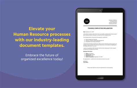 Training Completion Declaration HR Template In PDF Word Google Docs