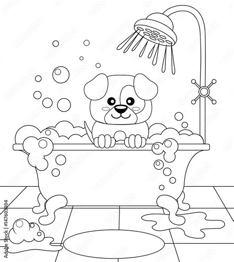 Taking A Bath Clipart Black And White