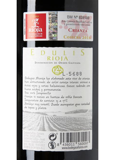 Edulis Tinto Crianza Comprar Vino Online Tienda De Vinos