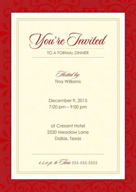 Birthday Dinner Party Invitation Wording Unique Formal Dinner Party