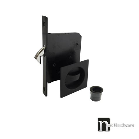 Matt Black Sliding Privacy Set With A Pull Nbat Hardware