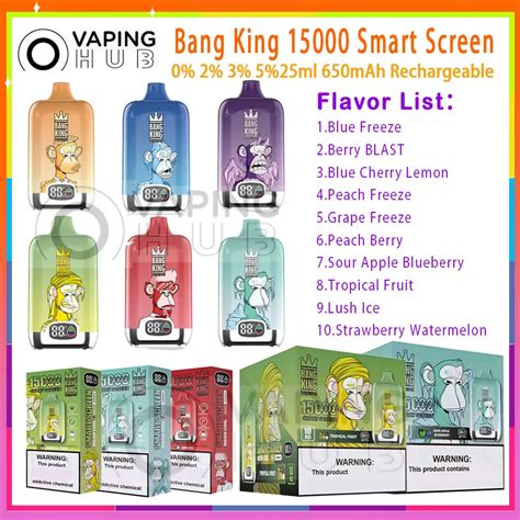 Original Bang King 15000 Smart Screen Disposable Vape Pen Mesh Coil