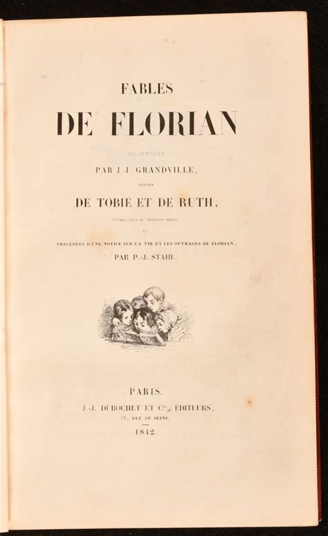 Fables de Florian by Jean Pierre Claris de Florian: Very Good Leather ...