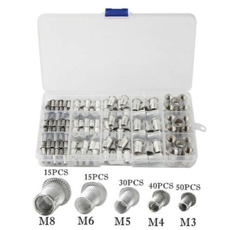 Pcs Assorted Aluminum Rivet Nut Kit Set Metric Rivnuts Nutsert M M