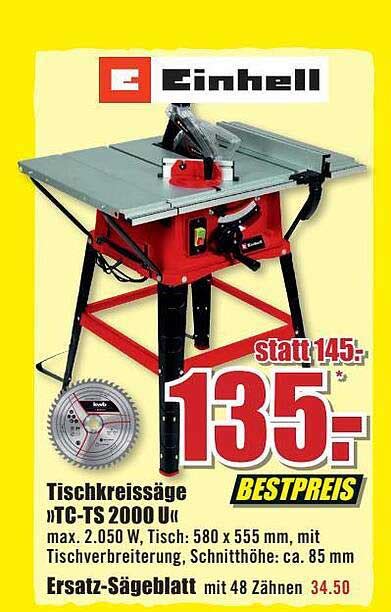 Einhell Tischkreissäge tc ts 2000 U Angebot bei B1 Discount Baumarkt