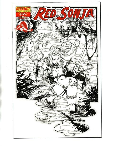 Red Sonja She Devil With A Sword 22 Segovia Bandw Variant Dynamite