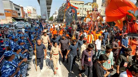 Hanuman Jayanti Shobha Yatra At Hyderabad 2024 Hanuman Jayanti