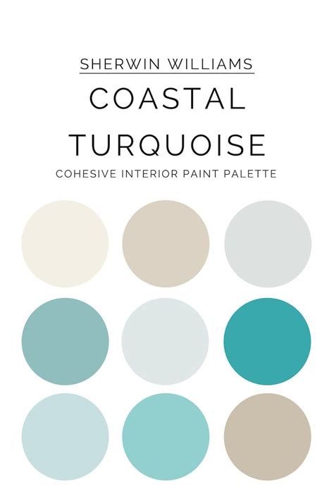 Sherwin Williams Coastal Beach Turquoise Paint Palette Coastal Paint