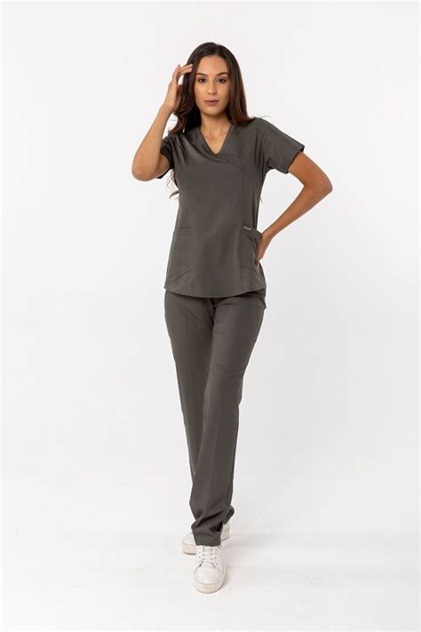 Comfortable Dark Khaki Scrub Set Nurse Uniformelasticated Doctor Dentist Rn Msn Dpt Scrub Set