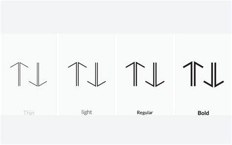 Premium Vector Arrows Sort Icon Thin Light Regular And Bold Style