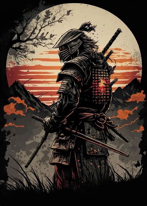 'Dark Samurai Painting' Poster, picture, metal print, paint by ...