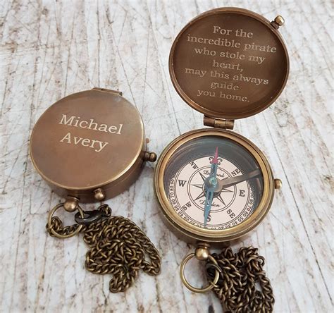 Compass Working Compass Engraved Compass Personalized Etsy