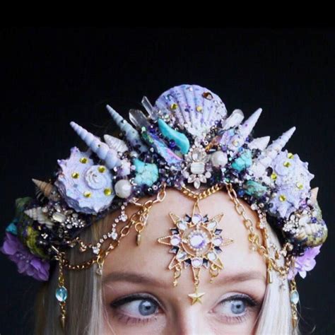 The Sea Witch Crown In Iridescent Purple Mermaid Crown Etsy In 2020