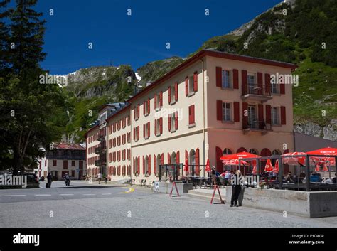 Grand Hotel Glacier du Rhône café and rest stop on the Furka Pass