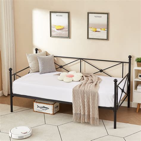 Vecelo Twin Size Metal Daybed Frame With Under Bed Storage Sofa Bed