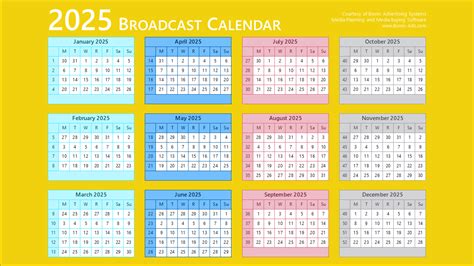 broadcast calendar  printable calendars