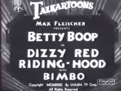 Betty Boop In Dizzy Red Riding Hood 12 De Dezembro De 1931 Filmow