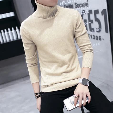 Winter High Neck Thick Warm Sweater Men Turtleneck Brand Mens Sweaters