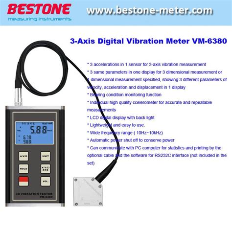 3 Axis Vibration Meter Measure Periodic Motion 3 Axis Piezoelectric