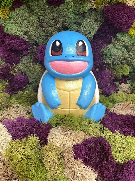 Hand Painted Squirtle D Printed Figure Etsy