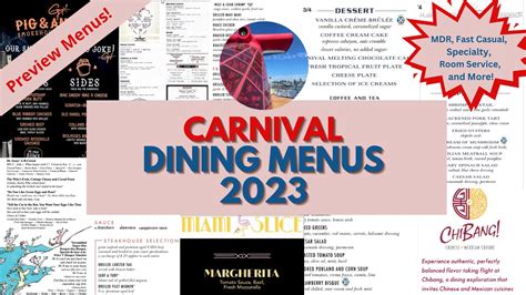 Carnival Menus 2023 · Prof Cruise Ship Tour Cruise Vacation Cruise Travel Cruise Menus