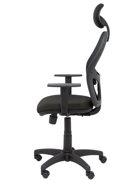 Silla Aloc N Malla Negra Asiento Bali Negro Brazos Regulables Cabecero Fijo