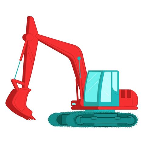 Premium Vector Excavator With Bucket Professional Construction