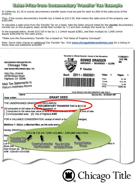 how to calculate transfer tax