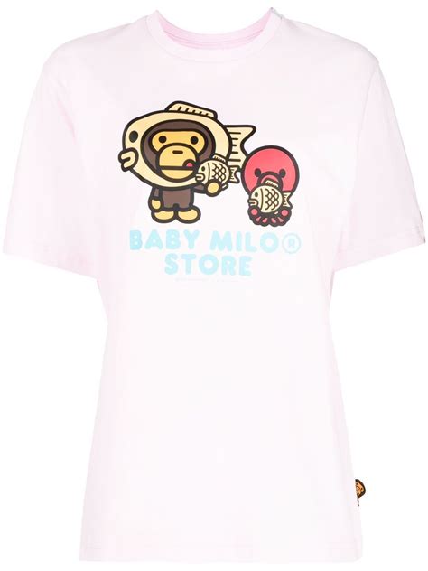 Baby Milo Store By A Bathing Ape Baby Milo Logo Printed T Shirt