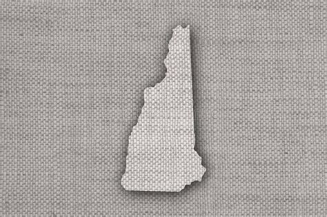 Map Of New Hampshire On Old Linen Stock Photo Image Of Pattern